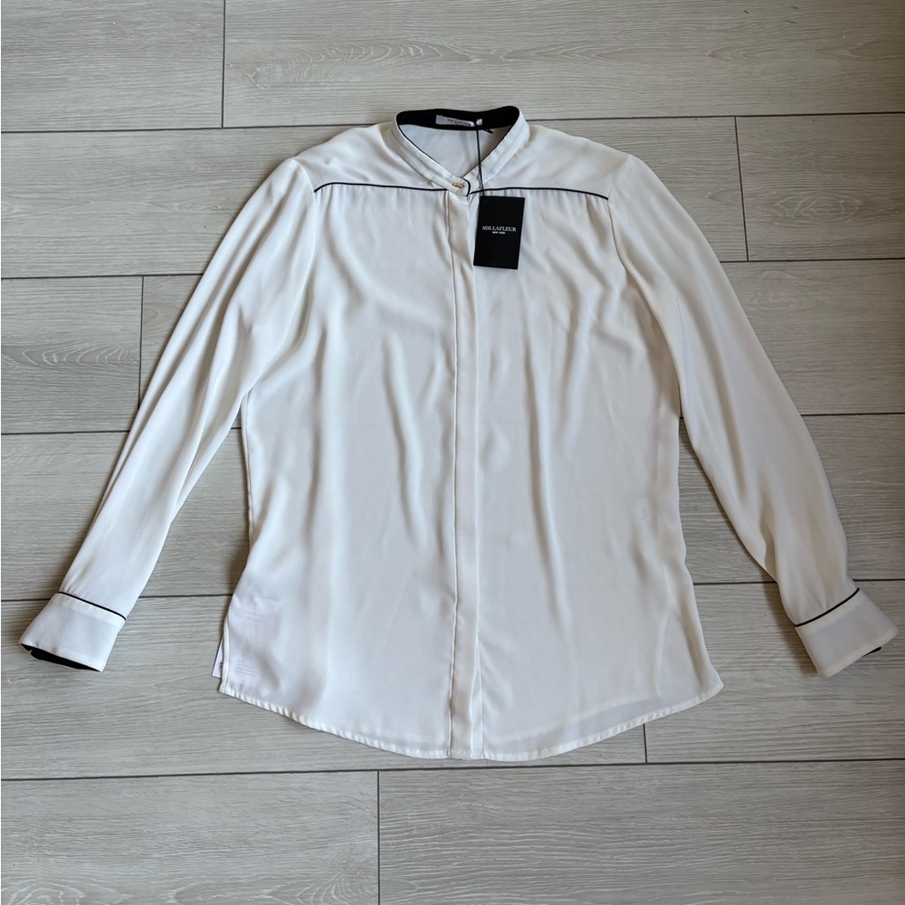 NWT MM LaFleur Barton Top Ivory / Black 6